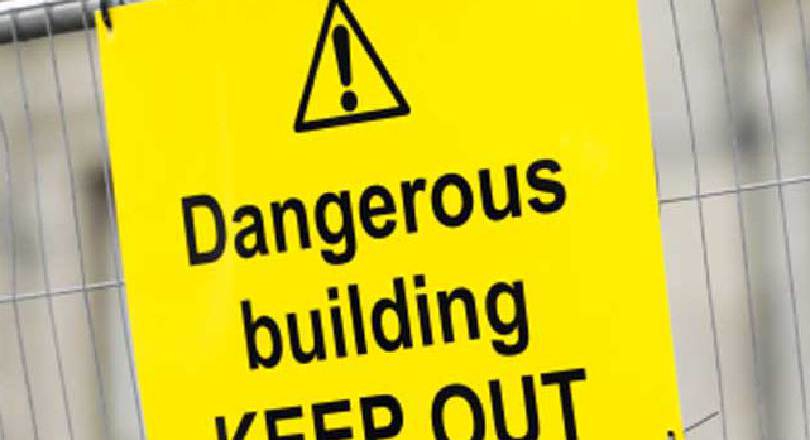Dangerous building keep out