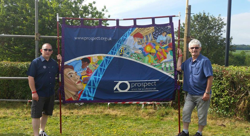 Reps with Prospect banner at Tolpuddle